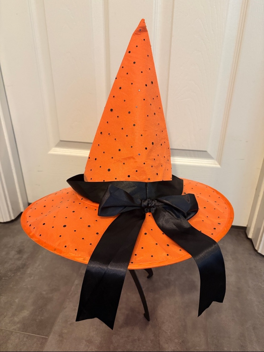 Orange Witch Hat with Black Bow - Kids Costume